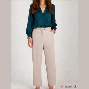 Donna Karan Woven Wide Leg High Rise Pink Women's Pants